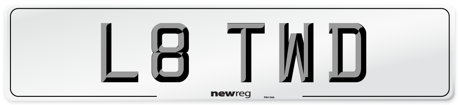 L8 TWD Number Plate from New Reg